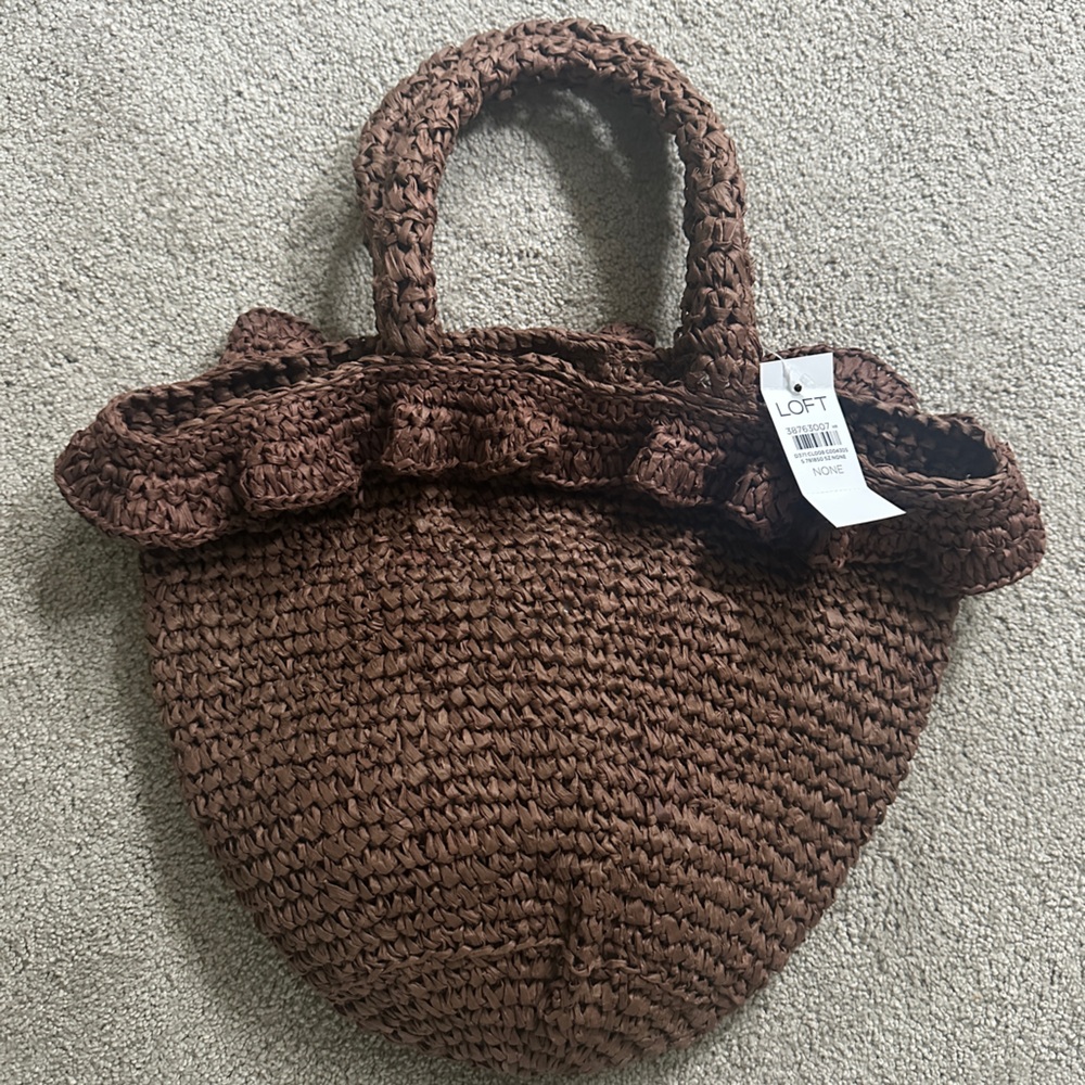 LOFT Ruffle Straw Bag - Picture 3 of 3